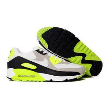 Nike Air Max 90 Mens Shoes White Grey Black Volt Cheap